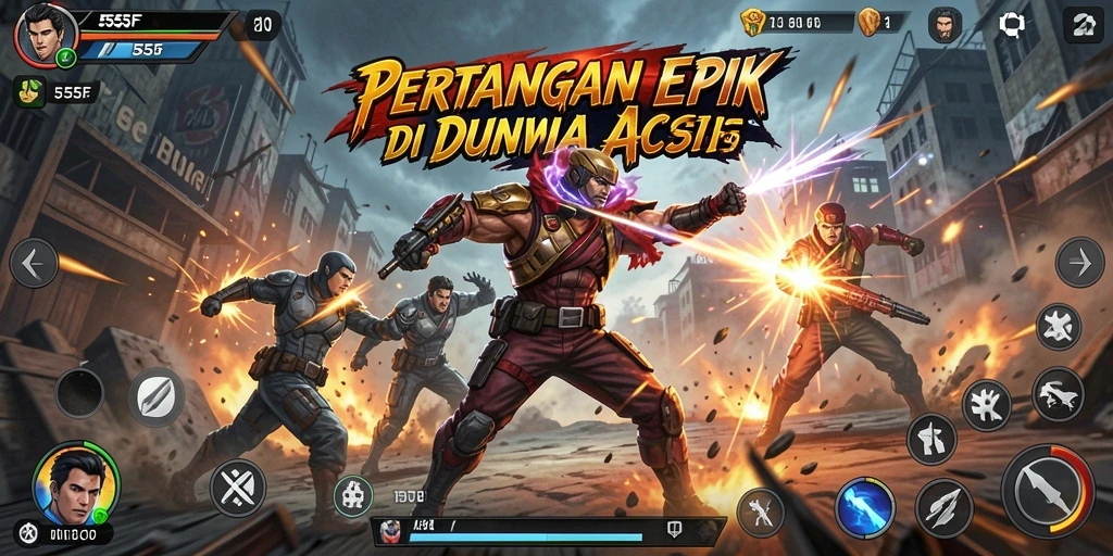 Tampilan gameplay Action mendebarkan dari 555F.