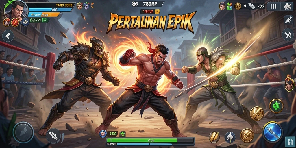 Screenshot 789RP menampilkan aksi pertarungan yang intens dan mendebarkan.