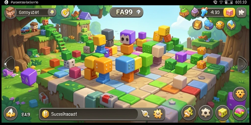 Tangkapan layar FA99 menampilkan gameplay puzzle yang menarik dan menantang.