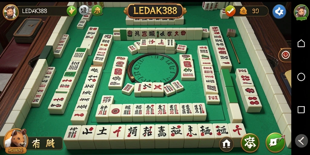 Tampilan gameplay LEDAK388 menampilkan keseruan permainan Mahjong.