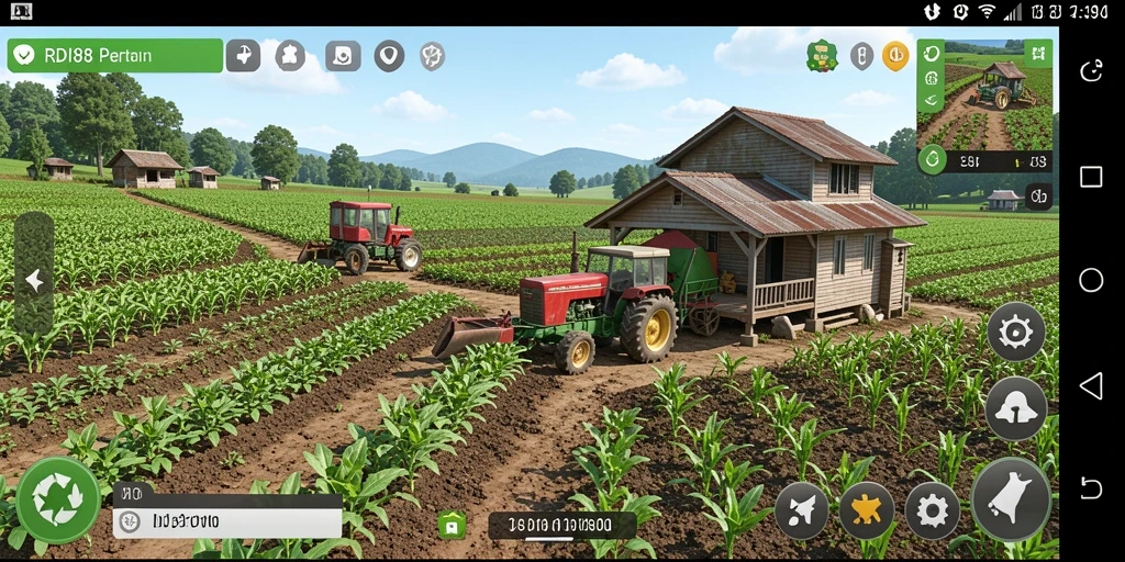 Tampilan gameplay menarik dari RDI88 dengan ladang yang subur.