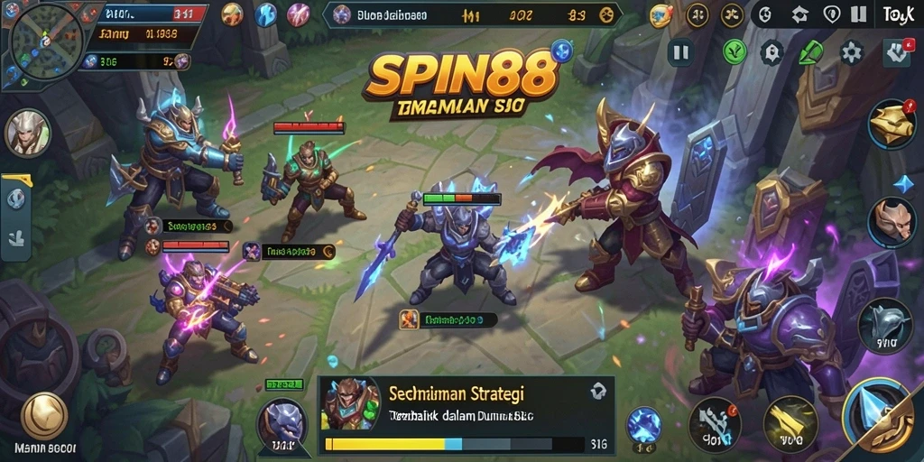Tampilan gameplay seru dan strategis dalam SPIN88.